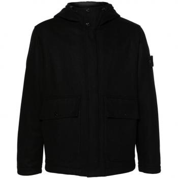 Stone Island Men's Nylon Short Down Jacket in Black | Size Large | 8115454F4V0029