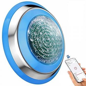 YASBED Luz para Piscina RGB Multicolor Iluminación de Piscinas IP68 Luces Sumergibles Piscina Luz LED Impermeable Wall Mounted [AC/DC 12-24V]