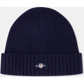 GANT Unisex Shield Wool Beanie - Navy - One Size