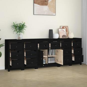 Aparador de madera maciza de pino 230 x 35 x 80 cm, Mueble de Almacenaje de Salón, Armarios con Puertas, Cajón de Madera, Buffet para salón Moderno, Armario