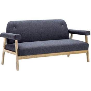 vidaXL Sofá 3 Plazas Tela Gris Oscuro Sillón Asiento Silla Mueble Mobiliario