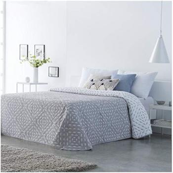 Colcha Reversible Primavera-Verano Suances Gris Algodón-Poliéster 235x260 cm Cama de 135