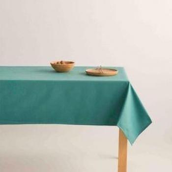 Mantel antimanchas Kahu 100% algodón verde oscuro 140x140 cm