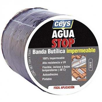 BRICOSOL CE901007 AGUASTOP Banda IMP. BUTILO Gris 30CMX10M