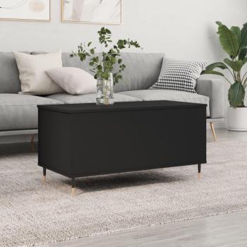 Mesa de centro madera contrachapada 90x44,5x45 cm color blanco y negro, acabado brillante, ideal para salón o comedor, también conocida como mesita auxiliar o mesa de café