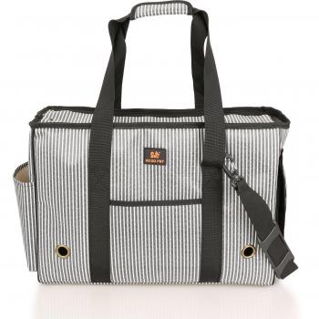 BIGWING Style- Transportín Bolso Bandolera Bolsa de Transporte para Mascotas/Perros/Gatos, 49 x 20 x 35CM, Grande Rayas