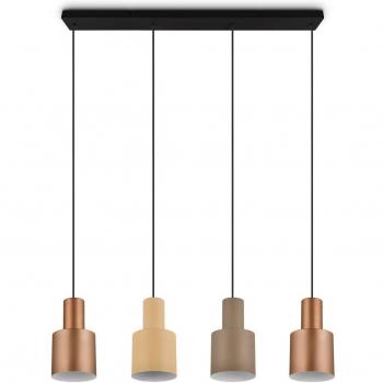 Lámpara colgante bronce topo y beige 4 luces - Ans