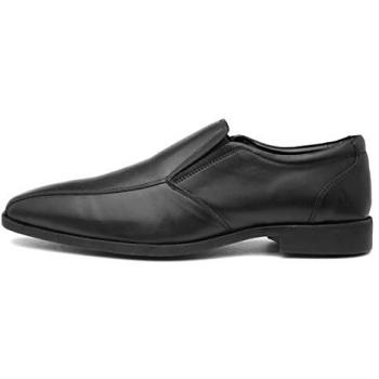 Hush Puppies Ellis Men's Black Leather Memory Foam Slip-On School Shoes - Size 6 UK
