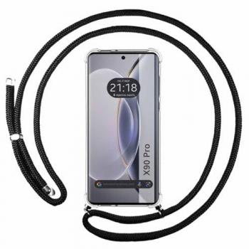 Funda Colgante Transparente para Vivo X90 Pro 5G con Cordon Negro