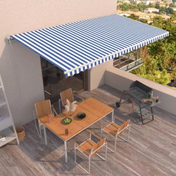 Tienda Retráctil Automática 600x350 cm Azul y Blanco