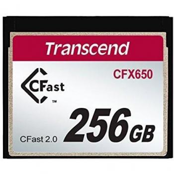 Transcend 256GB CFast 2.0 Memory Card CFX650 SATA III 6Gb/s, Up to 510/370 MB/s, MLC NAND Flash