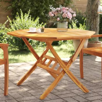 Mesa Plegable de Jardín Ø 110x75cm Madera Maciza de Acacia