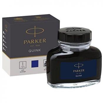 Parker tintero de tinta líquida Quink para plumas estilográficas, 57 ml, en caja, color azul