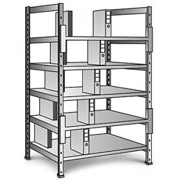 Estantería ensamblable para archivadores, galvanizada, altura 1920 mm, doble cara, base 800 x 600 mm