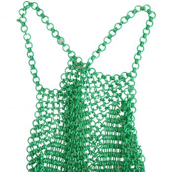 Green Aluminum Sleeveless Halter Cropped Tank Top - Dolce & Gabbana, IT40|S, Female, Size: XS