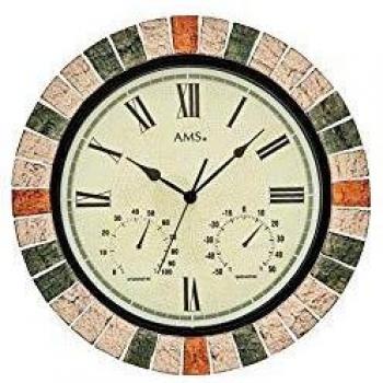 Reloj de Pared AMS W9620, Ø 46 cm, Colorido, Cuarzón para Sala, Comedor, Cocina y Oficina