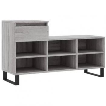 Mueble zapatero madera contrachapada gris Sonoma 102x36x60 cm