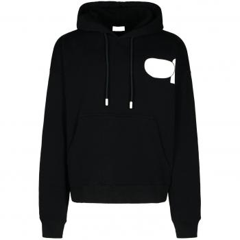 Off-White Men's Logo Cotton Hoodie in Black, Size Large, OMBB085F24FLE00L Color 1001