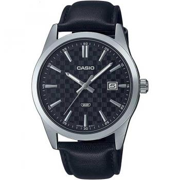 Casio Men's Analog Quartz Watch with Black Dial and Leather Strap - MTP-VD03L-1A
