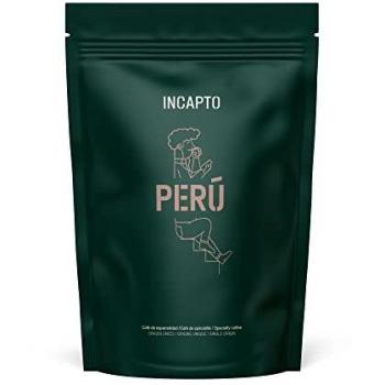 Incapto Café en Grano Natural - Café Especialidad | 100% Arábica | +80 puntos SCA | Tueste Natural y Artesanal | Finca Cajamarca, Cenfrocafé | Paquete de 500 g