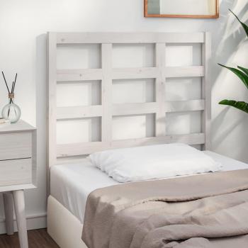 Cabecero para cama de madera maciza de pino blanca 105,5x4x100 cm