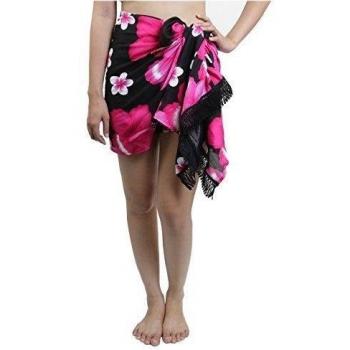 Lofbaz Mujer Medio Libre con de Arrugas de Playa Design #1 Negro y Rosa Talla única