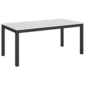 Mesa extensible Everyday Evolution 90x180/284 cm Estructura Antracita y Fresno Blanco