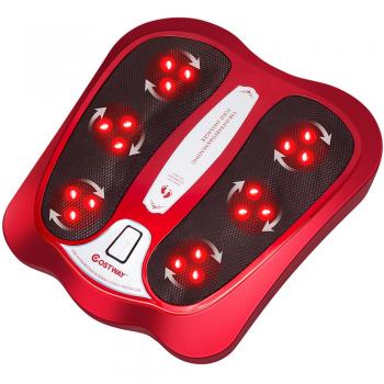 Far Infrared & Kneading Foot Massager with Rotating Massage Heads in Red