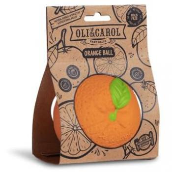 Pelota Sensorial Naranja - Mordedor de Caucho Natural para Bebés 0-1 Año - Oli&Carol