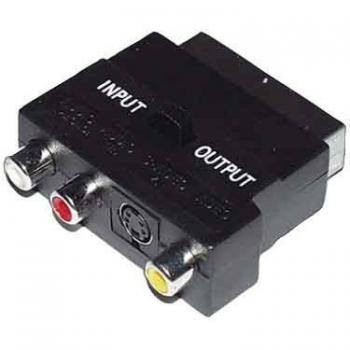 Adaptador E+P VC 915 SCART a RCA y S-VHS, con recubrimiento de níquel, macho/femenino