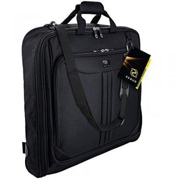ZEGUR Funda para Ropa para 3 Trajes o Vestidos Ideal como Equipaje de Mano – Maletín de Viaje de Ocio o de Negocios de 1 m – Bolsa con Compartimentos y con Correa para el Hombro Ajustable – Negro