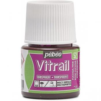 Pintura Vitrail Transparente 45 ml Rosa Fucsia Pebeo