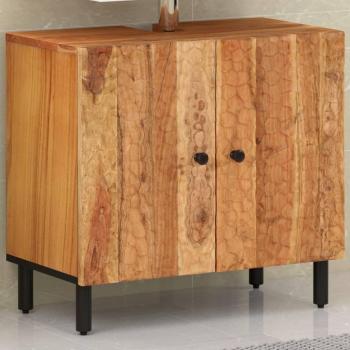 Gabinete de lavado de baño 62x33x58cm madera maciza de Acacia Marrón