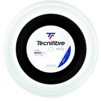 Tecnifibre Multifeel 200m Bobina de Cordaje para Tenis - Color Negro, Grosor 1.25mm, Unisex, Adulto