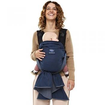 manduca Duo Portabebe > blue / azul < Innovador Sistema Click&Tie, Mochila y Fular Portabebés en Uno, Otimizado para Llevar Delante del Vientre, para Recién Nacidos & Bebés