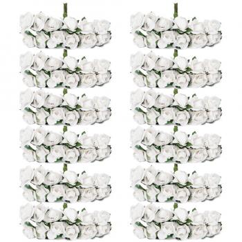 Ramos decorativos de capullos de rosas de papel, de 1,5 cm, 140 unidades aproximadamente