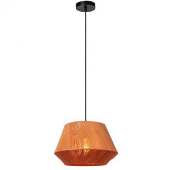 Lámpara Colgante Jessica de Terracota, 1 Luz, E27, Ø 30 cm, Algodón