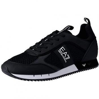 Ea7 Mens Emporio Armani B&m Mesh Run Trainers in Black Textile - Size UK 4.5