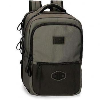 Pepe Jeans Village Mochila Doble Compartimento para Portátil 15,6 Gris 31x44x15 cms Poliéster y PU 20.46L