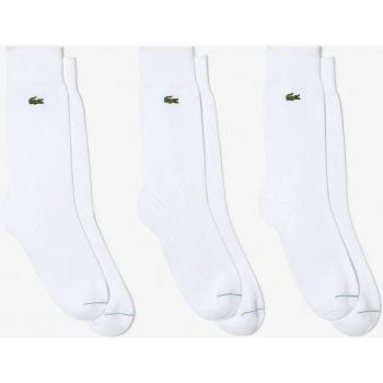 Pack de 3 calcetines Lacoste Basic Crocodile para hombre, colores lisos, talla 43-46