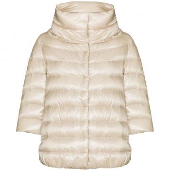 Herno Women's Aminta Short Down Jacket, Beige, Size 44, PI0043DIC12017Z1985