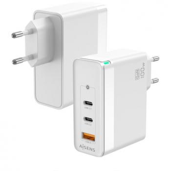 Aisens ASCH-100W3P008-W Cargador de Pared GaN 2x USB Tipo-C PD3.0 QC4.0 QC5.0 1x USB-A QC3.0 100W