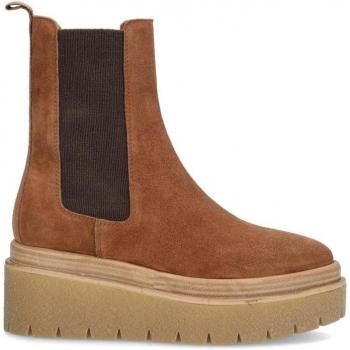 Botines de mujer Alpe 26571115 Marrón, piel baby silk, suela antideslizante