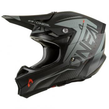O'Neal Casco de Motocross 10SRS Carbon Prodigy V.22 Negro, Carcasa ligera de fibra de carbono, normas de seguridad ECE 22.05, incluye bolsa para el casco, talla XL