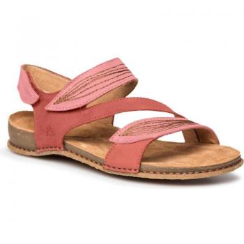 Sandalias de Piel para Mujer El Naturalista N5810S en color rojo con autocierre y suela de goma