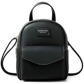 Aomiduo Mini Mochila Mujer, Bolso de Hombro Pequeño Monedero de Viaje Monedero, Negro