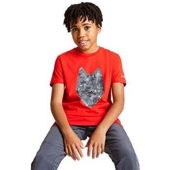 Dare2b Go Beyond-Camiseta Informal Estampada De Algodón T-Shirts/Polos/Vests, Niños, Fiery Red, 5-6