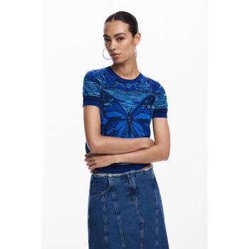 Camiseta de Mujer Desigual Mariposas Azul Regular Fit XS