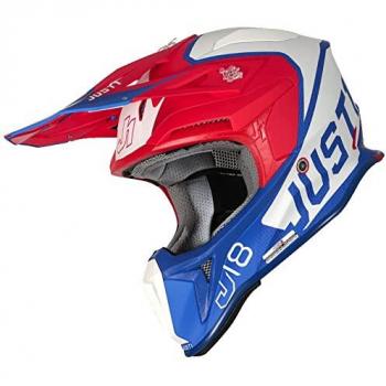 Casco de Motocross Just1 J18 Vertigo Azul Blanco Rojo Talla S (55/56 cm)