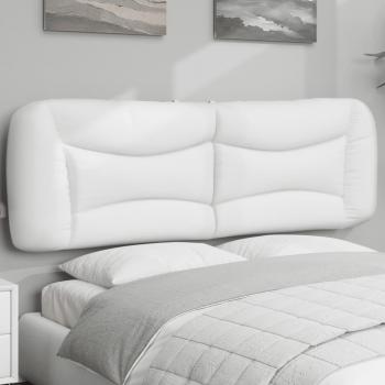 Cabecero de cama acolchado en cuero sintético blanco de 160 cm